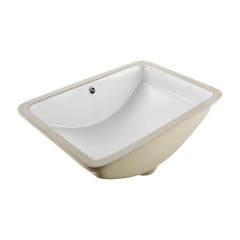 Undermount Bathroom Sink, 20.87 x 14.76 Inch Rectangular White Ceramic Vessel Si