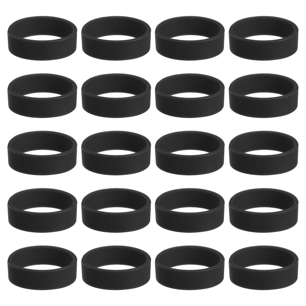 30Pcs Silicone Rubber Bands Non-slip 1.22 Inch for Art, Black