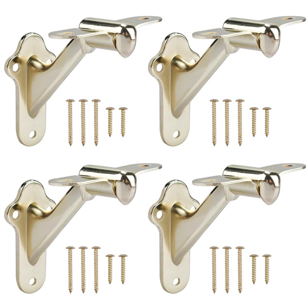 4 Pack 3 Inch Heavy Duty Handrail Stair Brackets for Stairways Railing w/ Screws