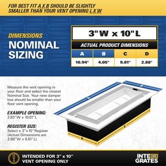 Drop-in Matching Floor Register – 3×10 Inch Floor Vent Cover, Fits 3″x10″ Flo…