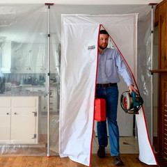 48 In. X 87 In. Reusable Adhesive Zippers Magnetic Dust Barrier Door with Double