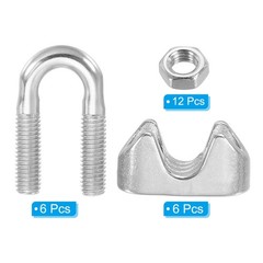3/8 Inch M10 Wire Rope Clamp Clip 6 Pcs U Bolt Saddle Fastener