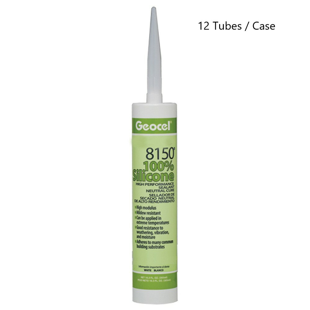12 Tubes Geocel 8150® 100% SILICONE HIGH PERFORMANCE NEUTRAL CURE SEALANT Clear