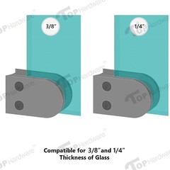 Stainless Steel 1-5/8″ Round Back Glass Clamp for 3/8″ – 1/ 4″ Glass – 4 Pack