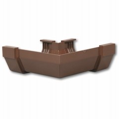 Gutter Miter, Contemporary, Vinyl, Brown, 5-In. – T1503