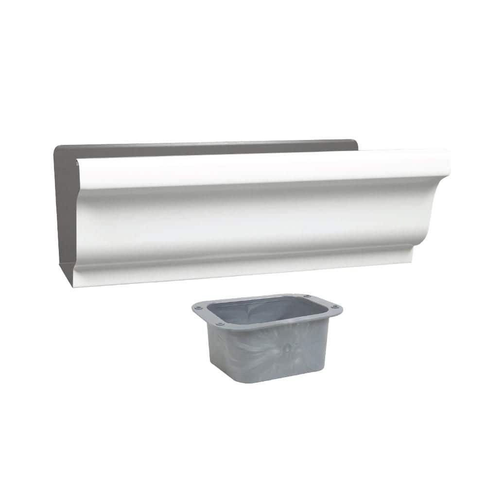 Amerimax Home Products 5 in. White Aluminum Gutter End 3 in. x 4 in. Outlet