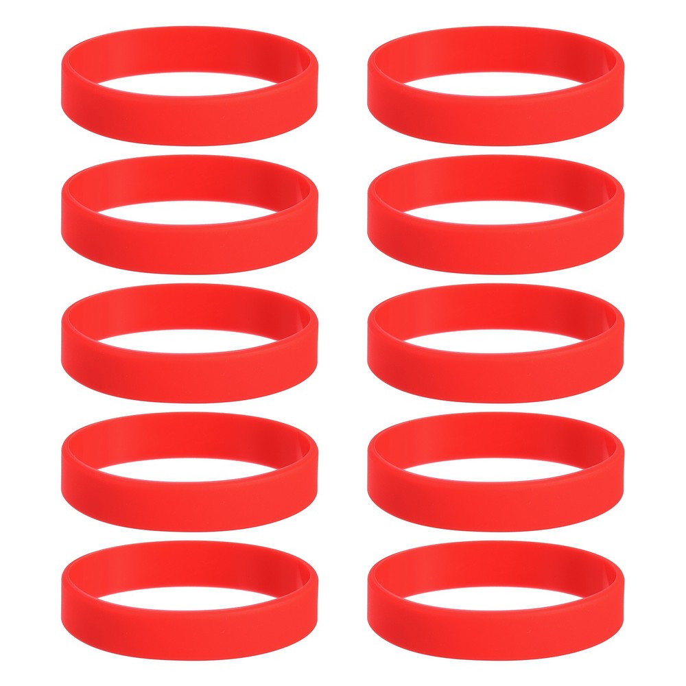 10Pcs Silicone Rubber Bands Non-slip 3.54 Inch Flat for Books, Red