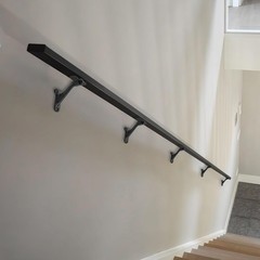 6 Pack 3 Inch Matte Black Hand Rail Bracket Heavy Duty Hardware for Stairways, H