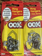 Lot Of 2: OOK 50206 Zinc Plated D-Ring Picture Hanger, 3-Piece