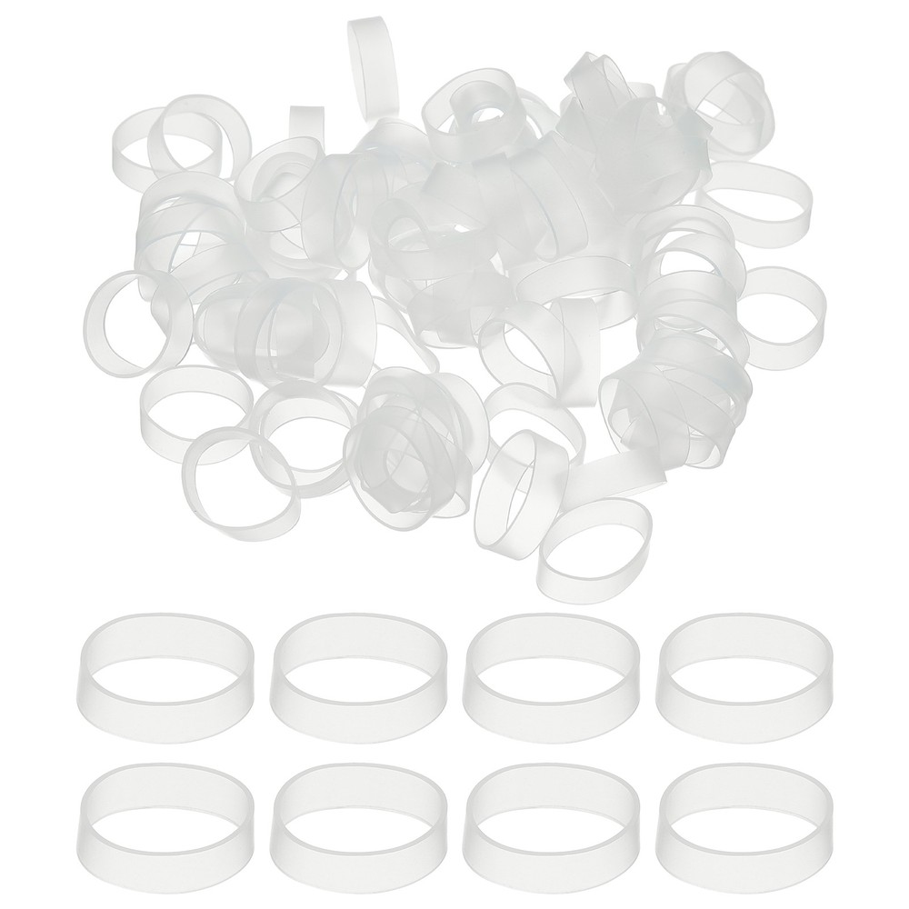 200Pcs Silicone Cable Ties, 15mm Silicone Rubber Bands, Transparent(23x5x1mm)