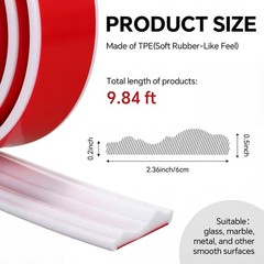 118 x 2.36 Inch Peel and Stick Molding Chair Rail Panel Flexible Wall Decorat…
