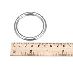 2pcs 316 Stainless Steel Round Ring Welded O-Rings 40mm(1.57″) ID 6mm Thick