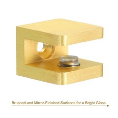 4Pcs Glass Shelf Clamp Glass Clip Holder Support for 5-8 mm Thick Gold