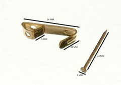 Single Picture Photo Hanging Hooks N0. 1 Brassed + Pins Pack 1000
