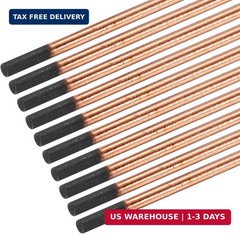 PATIKIL 10pcs 7mmx355mm(0.28″x14″) Carbon Arc Air Gouging Rods Copper Graphite C
