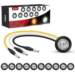 Nilight 3/4″ Dual Color Marker Light 10PCS Red to White Brake Auxiliary Side Mar