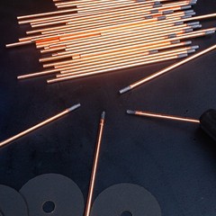 5Pcs 10mm 355mm Gouging Carbon Electrode Rod DIY Copper Coated Craft