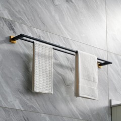 Miyili Double Bath Towel Bar Stainless Steel 36-Inch Hand Towel Rack For