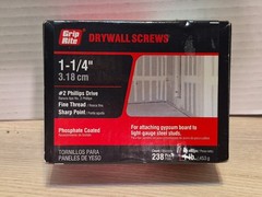 Grip Rite Drywall Screws 1-1/4” #2 Philips Fine Thread Sharp Point 1 lbs.