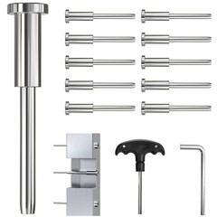 10 Pack Invisible Cable Railing Kit for 1/8″ Wire, For 2″x2″ Post, Silver
