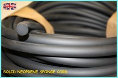 Rubber Cord, O ring Cord Neoprene Black Sponge 12mm, 13mm, 16mm, 20mm & 25mm