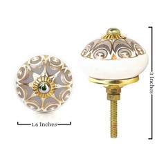 Cabinet Knobs Boho Grey Ceramic Dresser Pull Handle Kitchen Assorted Gray