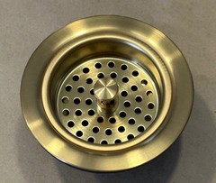 Signature Hardware SH171B Strainer Basket with Lift Stopper, Brushed Gold