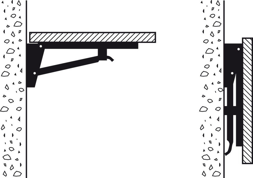 Hebgo Heavy-Duty Folding Table Brackets 22-13/16” Wall Mount Workbench Shelf
