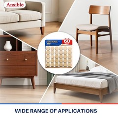 Ansible 60 Pcs Felt Furniture Pads 1 Felt Pads For Chair Leg Floor Protectors