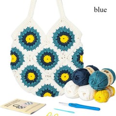 1 Set Hand-knitted Bag Material DIY Handmade Floral Pouch Gift Crochet Kit Craft