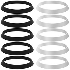 10 Pcs Sink Drain Gasket, 2 10 for 1 1/2 Inch Pipe, Black & White