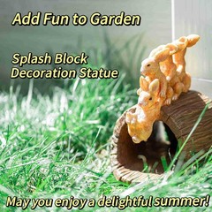 Rain Gutter Downspout Extension, Rabbit Garden Statue Splash Block for 3”x4’…