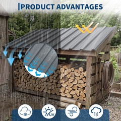 10 PCS Roof Panels Galvanized Steel Hardware Metal Roofing Sheets Wall Panels US