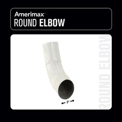 3 In. Hi Gloss 80° White Aluminum round 75° Elbow