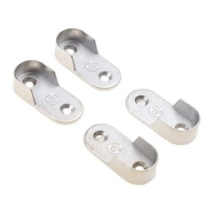 4pieces Rail Rod End Flange Hanging-Rail Rod Wardrobe Pipe Brackets Curtain Rail