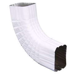 3 In. X 4 In. HD White Aluminum Downspout B Elbow