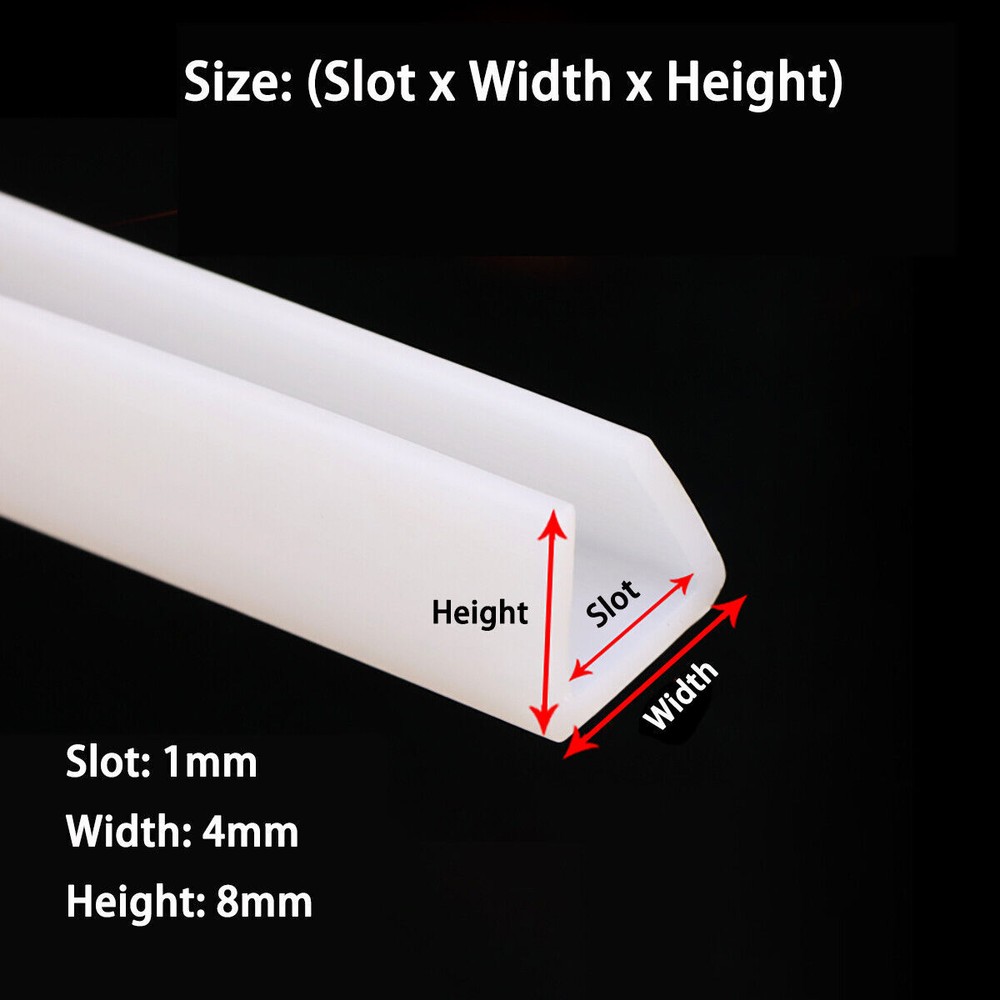U Channel Edging Trim Seal Square U-Shaped Bumper Multiple Sizes Silicone Rubber