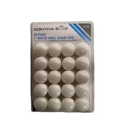 Sontax Chair Tips 1″ White Vinyl 20 Pack for Table Chairs Floor protection