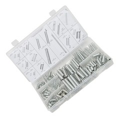 200Pcs Spring Assortment Galvanized Spiral Extension Springs Silver Durable Set