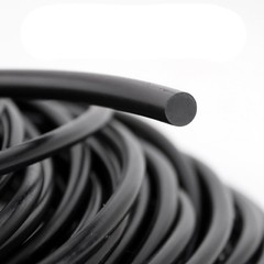 Solid Round Fluorine Rubber Sealing Strip Black FKM O-Ring Cord Dia 1.5mm-25mm