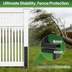 Fence Post Repair Kit 1 Pack, 8mm Double-Layer Thickened Fence Post Anchor & …