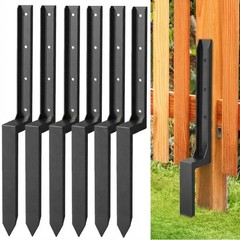 6 Pack Fence Post Repair Kit for 4×4/6×6 Wood Posts, Heavy Duty 11-Gauge Stee…