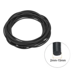 Black Fluorine Rubber solid Round Sealing Strip O-ring Seal Cord Dia 2mm-15mm