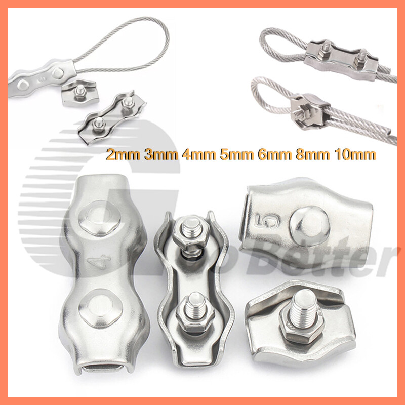 Simplex Duplex Wire Rope Clamps Thimble Clips 2mm-10mm 304 A2 Stainless Steel
