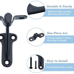 3 PCS 3 Inch 304 Stainless Steel Matte Black Handrail Stair Bracket Support