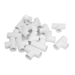 Three Way PPR Pipe Fitting Tee Connector Adapter White 20mm 15 Pcs
