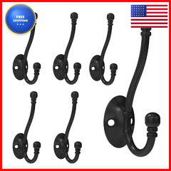 Cbwlwj 6 Pack Heavy Duty Wall Hooks For Hanging Metal Coat Hooks Wall Mount
