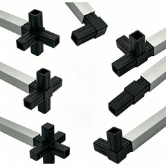 Plastic Three Way Tee Fittings 16pcs Compatible with For 20mm Square Tube