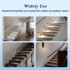 3 PCS 3 Inch 304 Stainless Steel Matte Black Handrail Stair Bracket Support