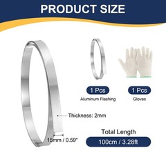 Aluminum Flashing Roll, 0.6″ x 3.28ft Aluminum Flashing Roofing Panels 2mm